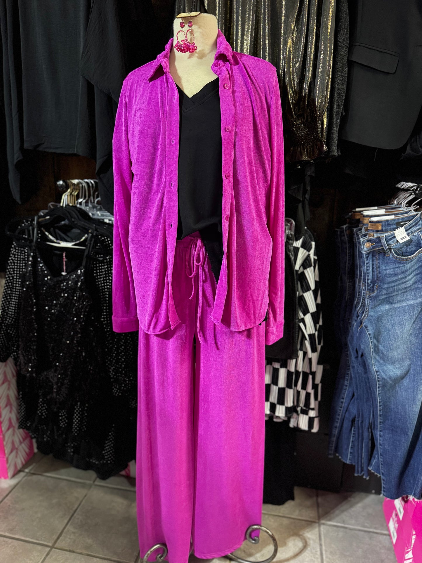 Slinky Orchid Button Down