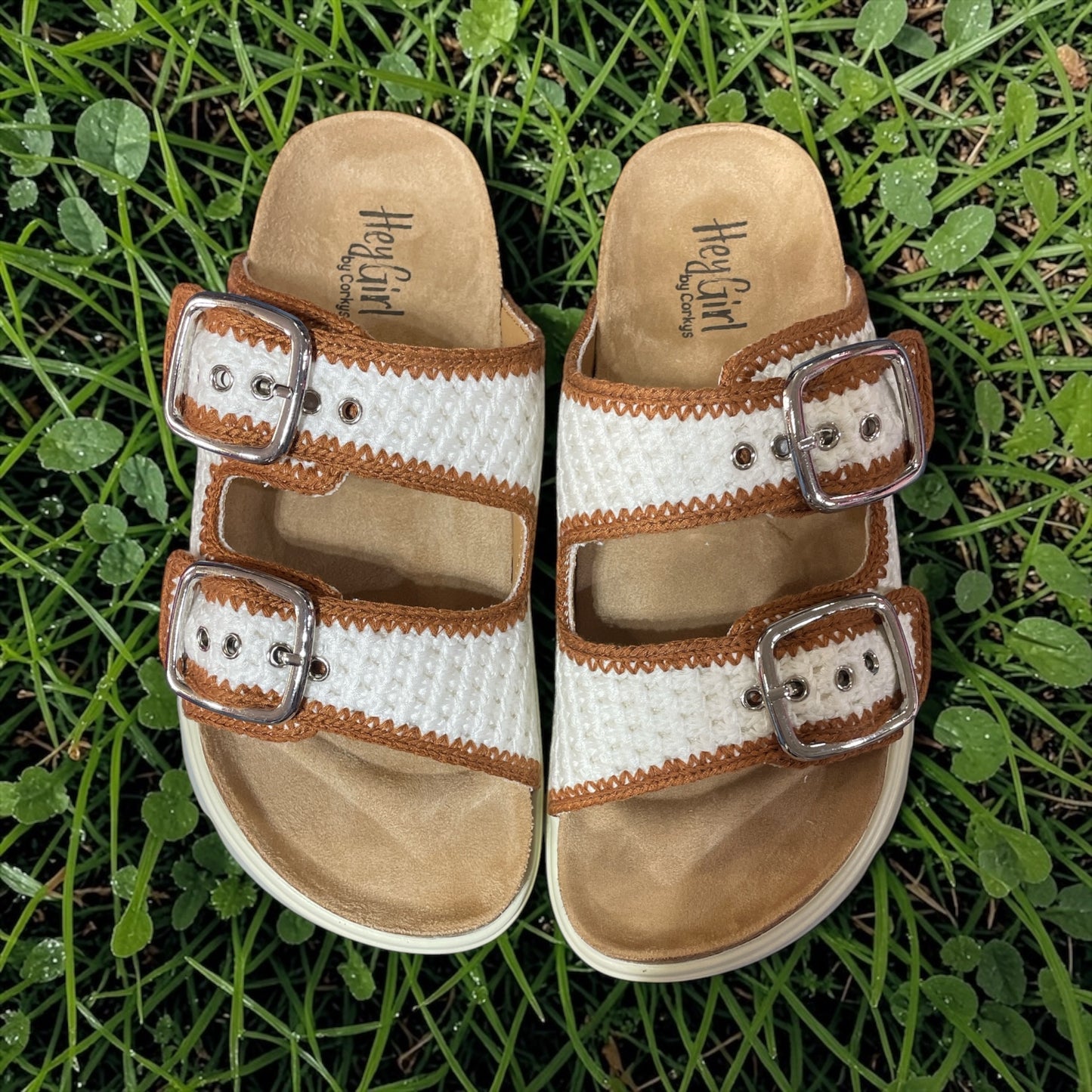 CORKYS RUMOR HAS IT IVORY TAN SANDALS
