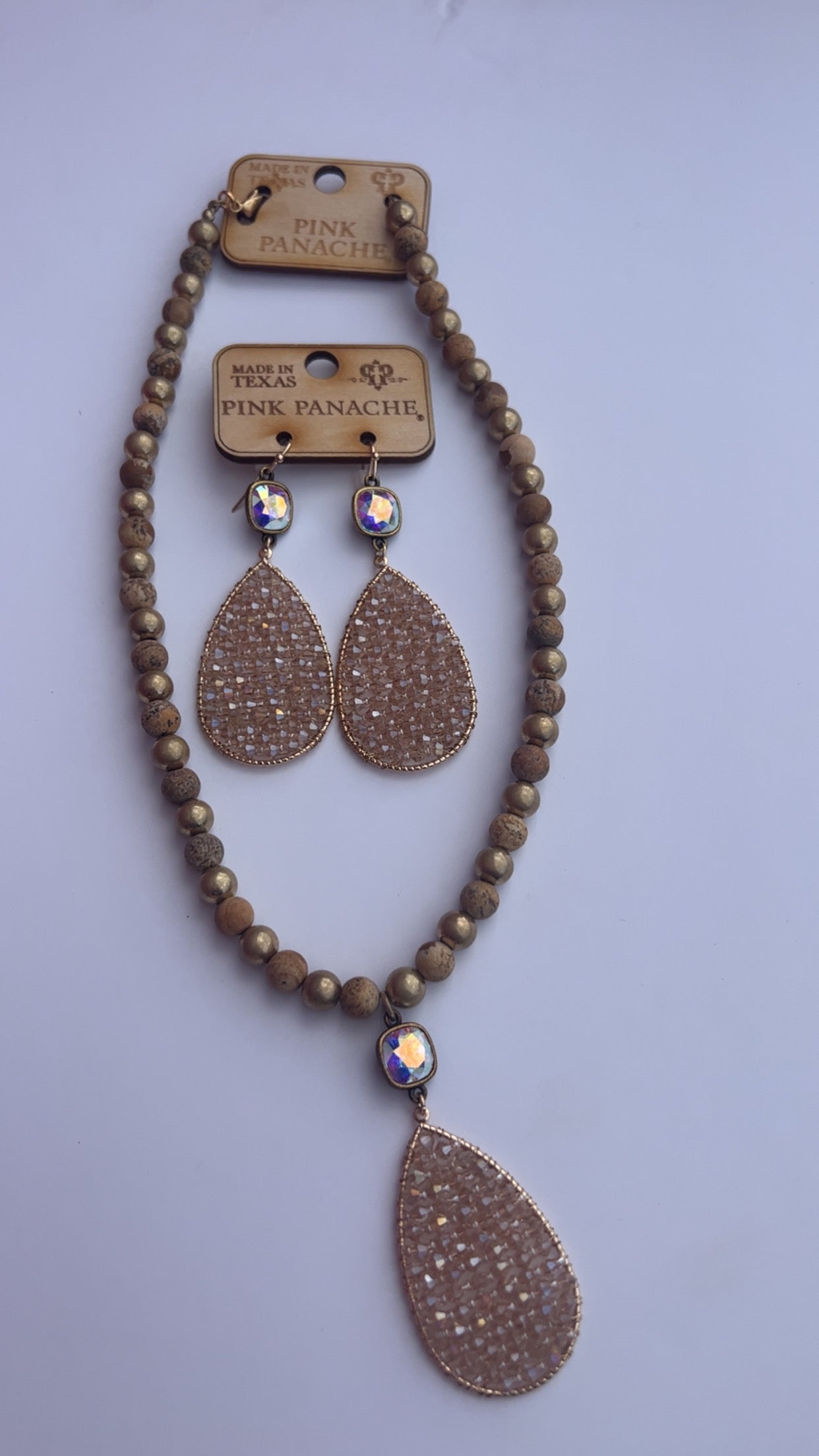 Pink Panache Gold Drop Earrings