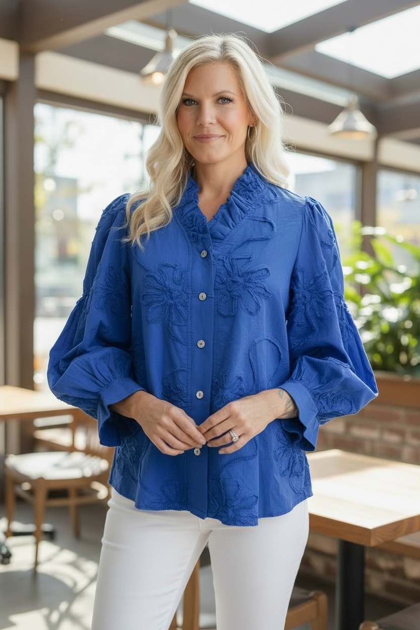 ROYALTY BUTTON UP BLOUSE