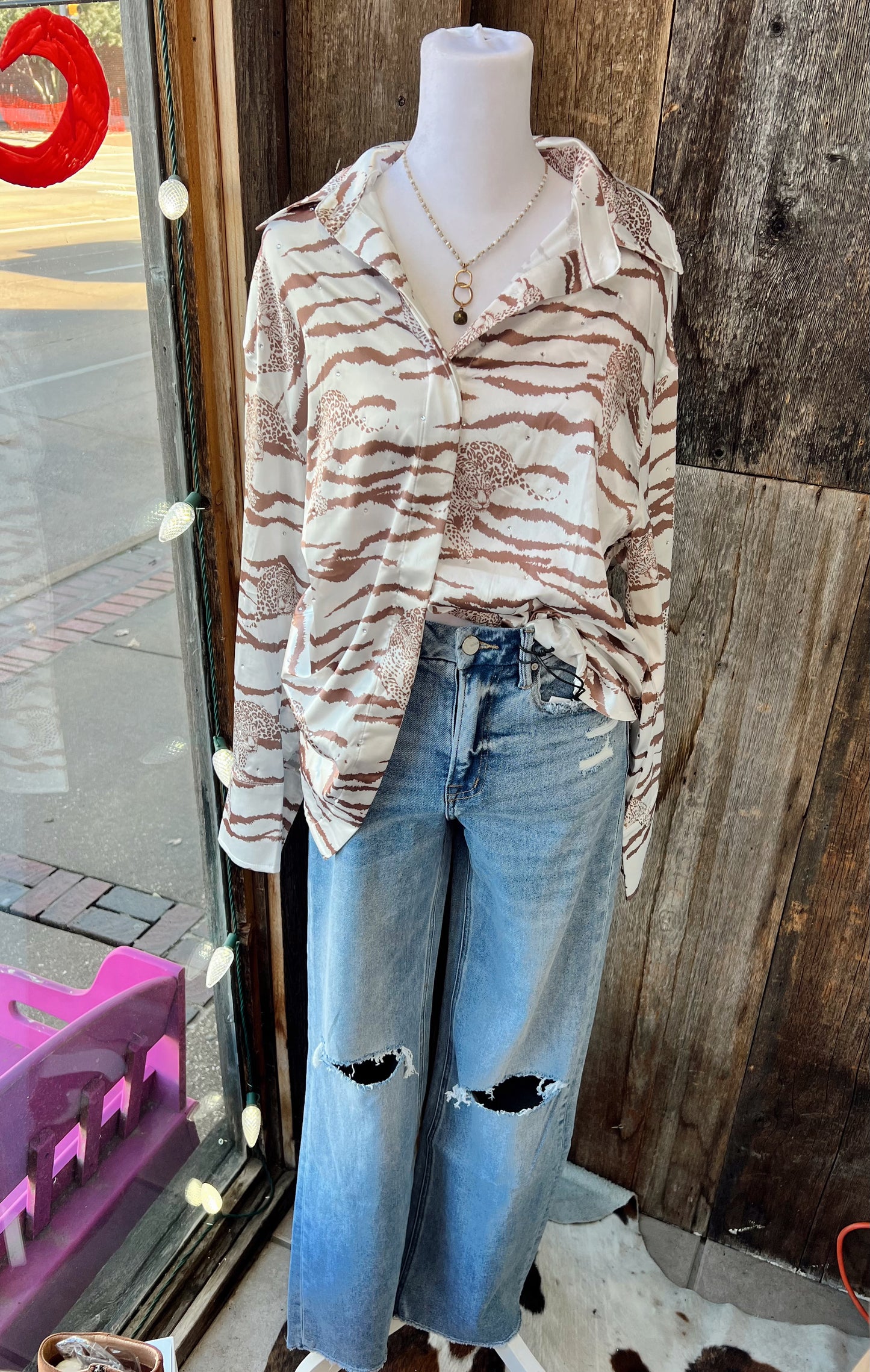 Caileigh Mid wash Wide Leg