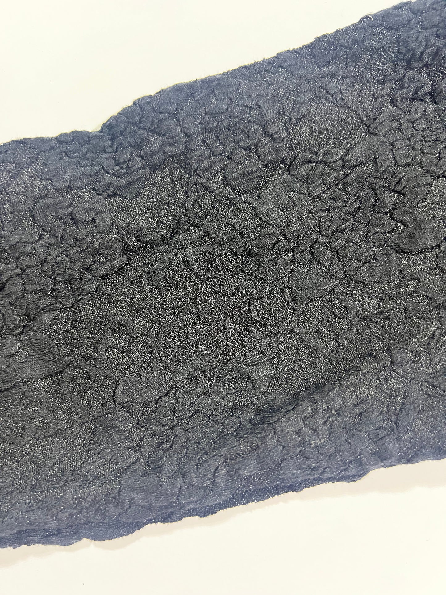 Black Textured Floral Top