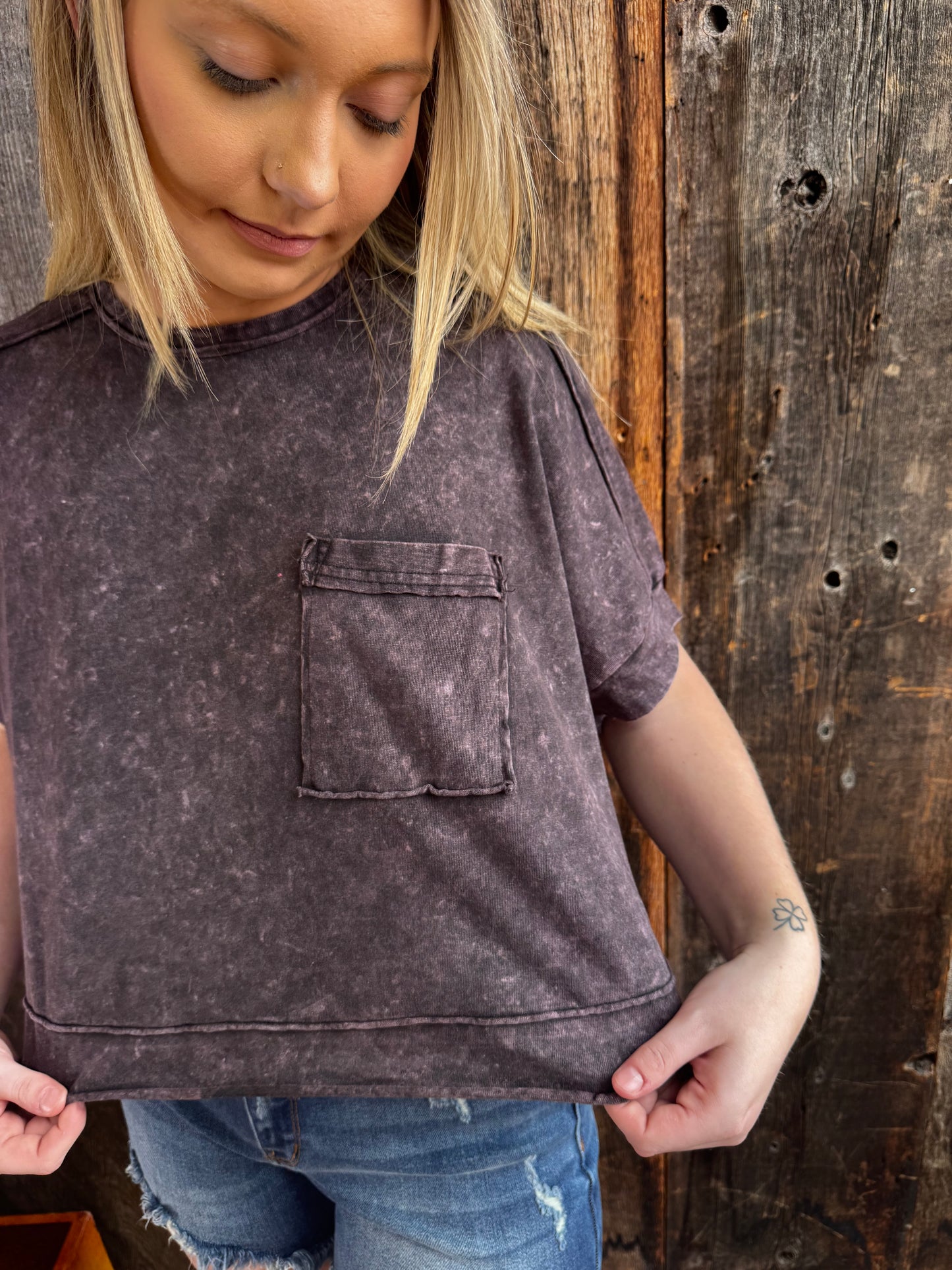 Sydney Black Mineral Wash Tee