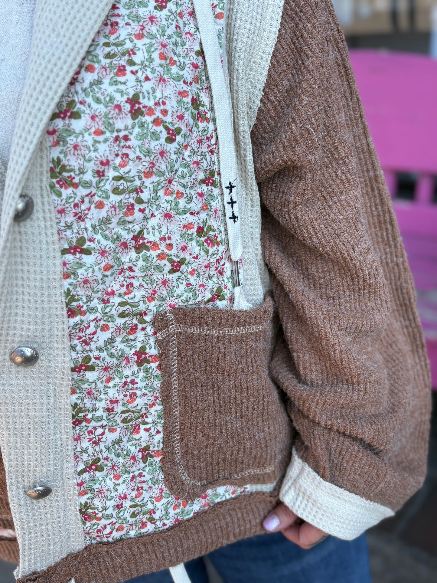 DENISE OATMEAL FLORAL JACKET