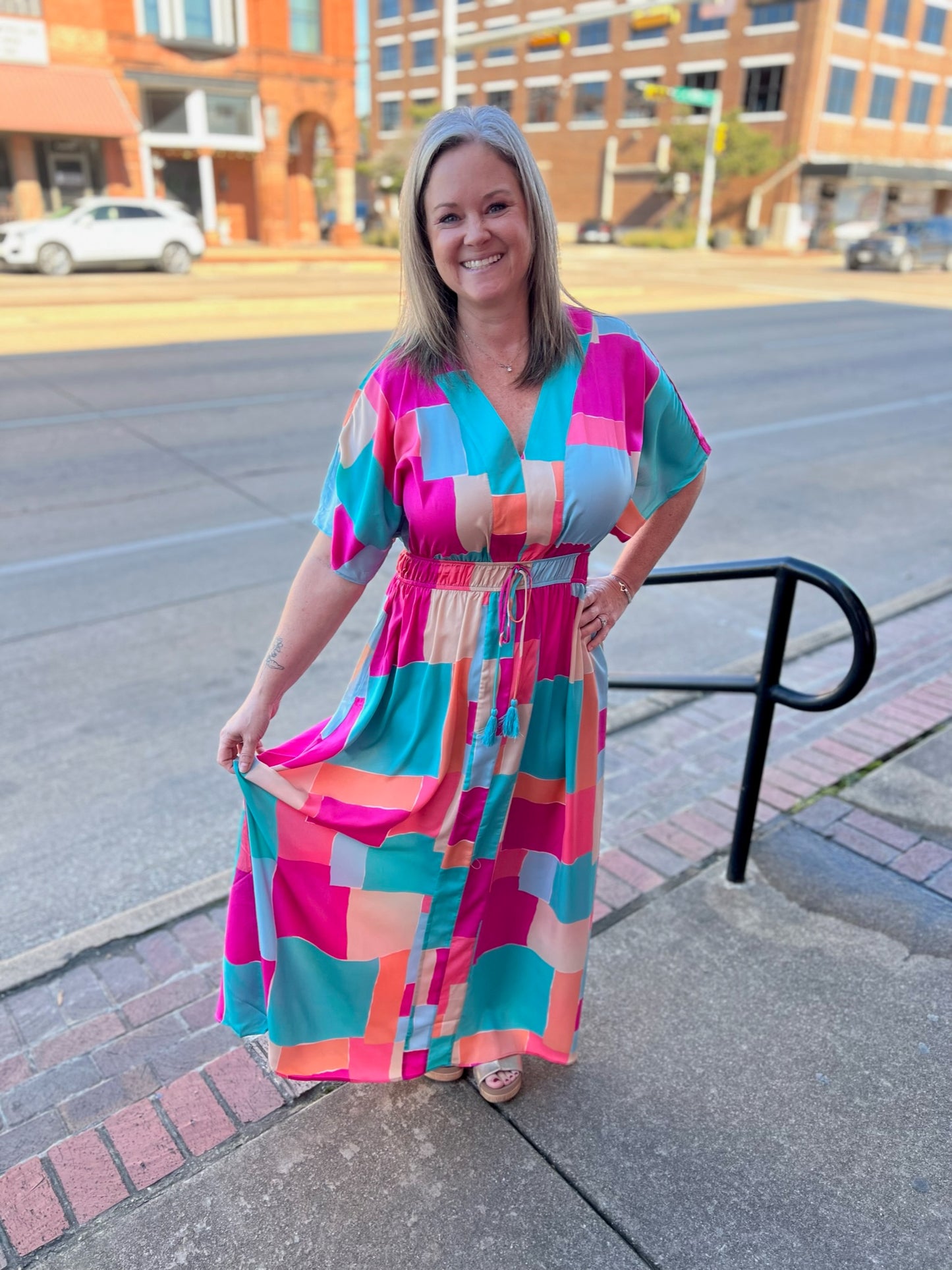 Mirabel Geo Print Maxi Dress