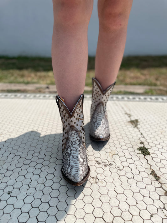 CORRAL PYTHON EXOTIC ANKLE BOOTS