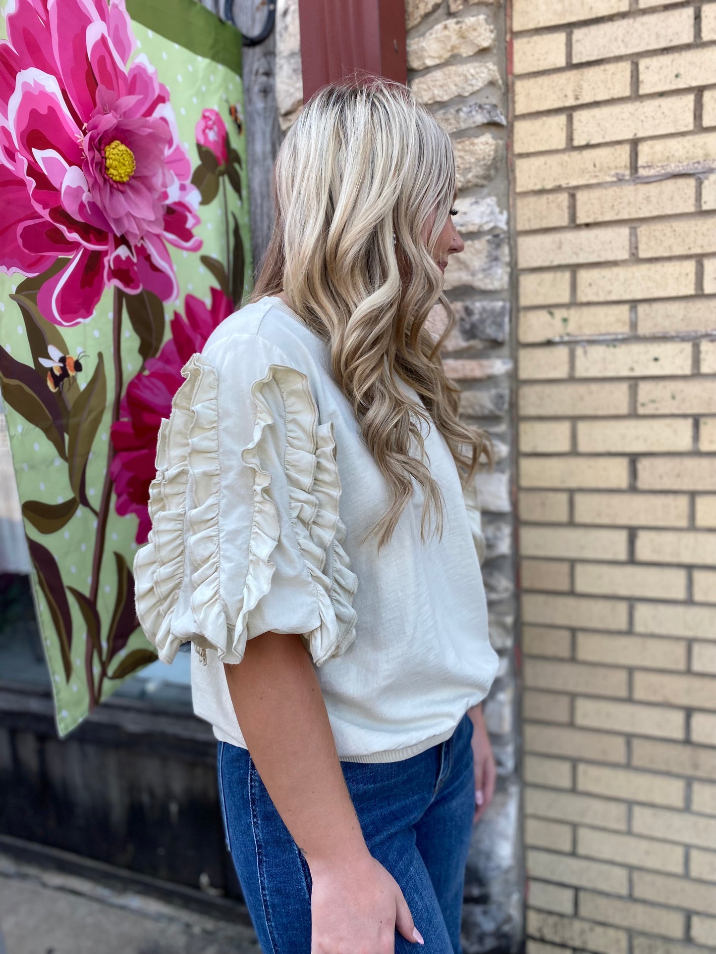 VANILLA PLEASE RUFFLE TOP