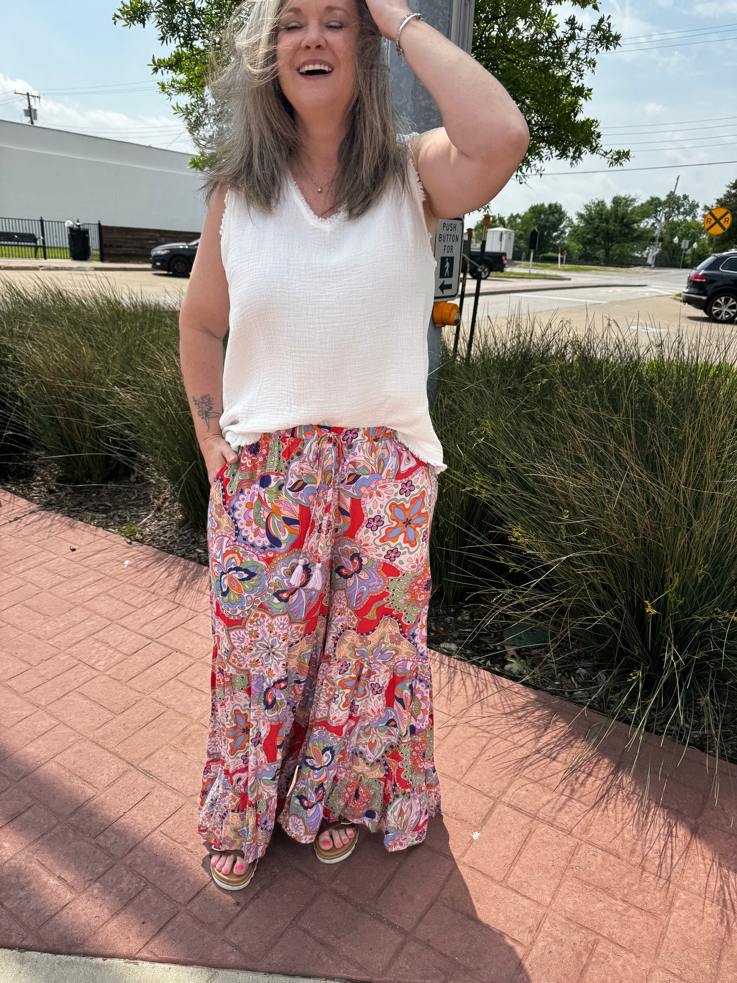 Boho Floral Ruffle Palooza Pants