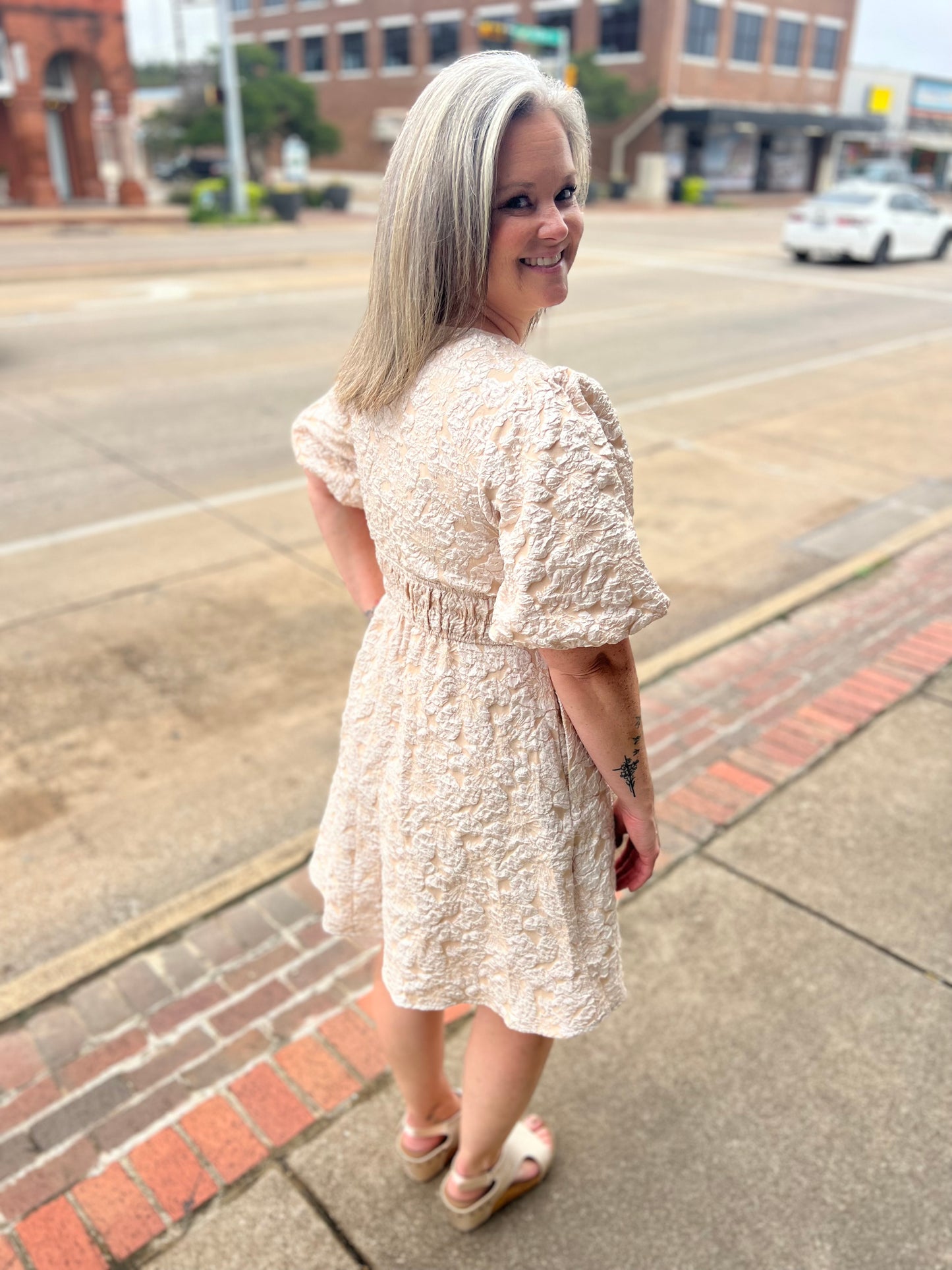 Champagne Floral Dress