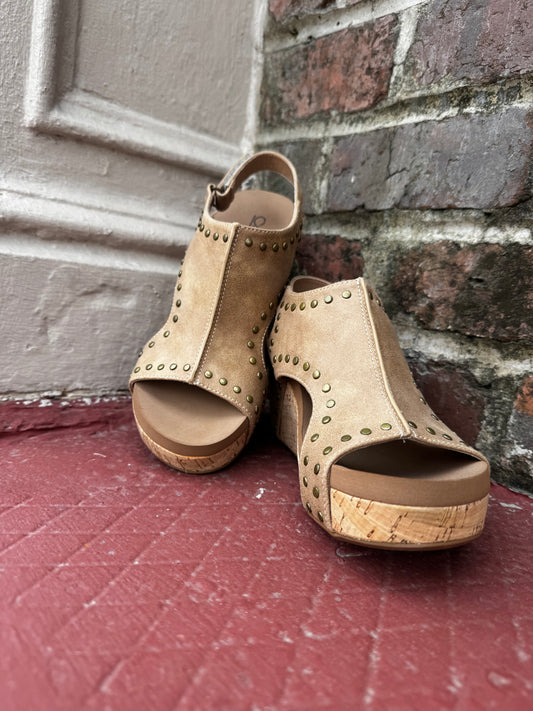 Corkys Taupe Stud Carley Wedge