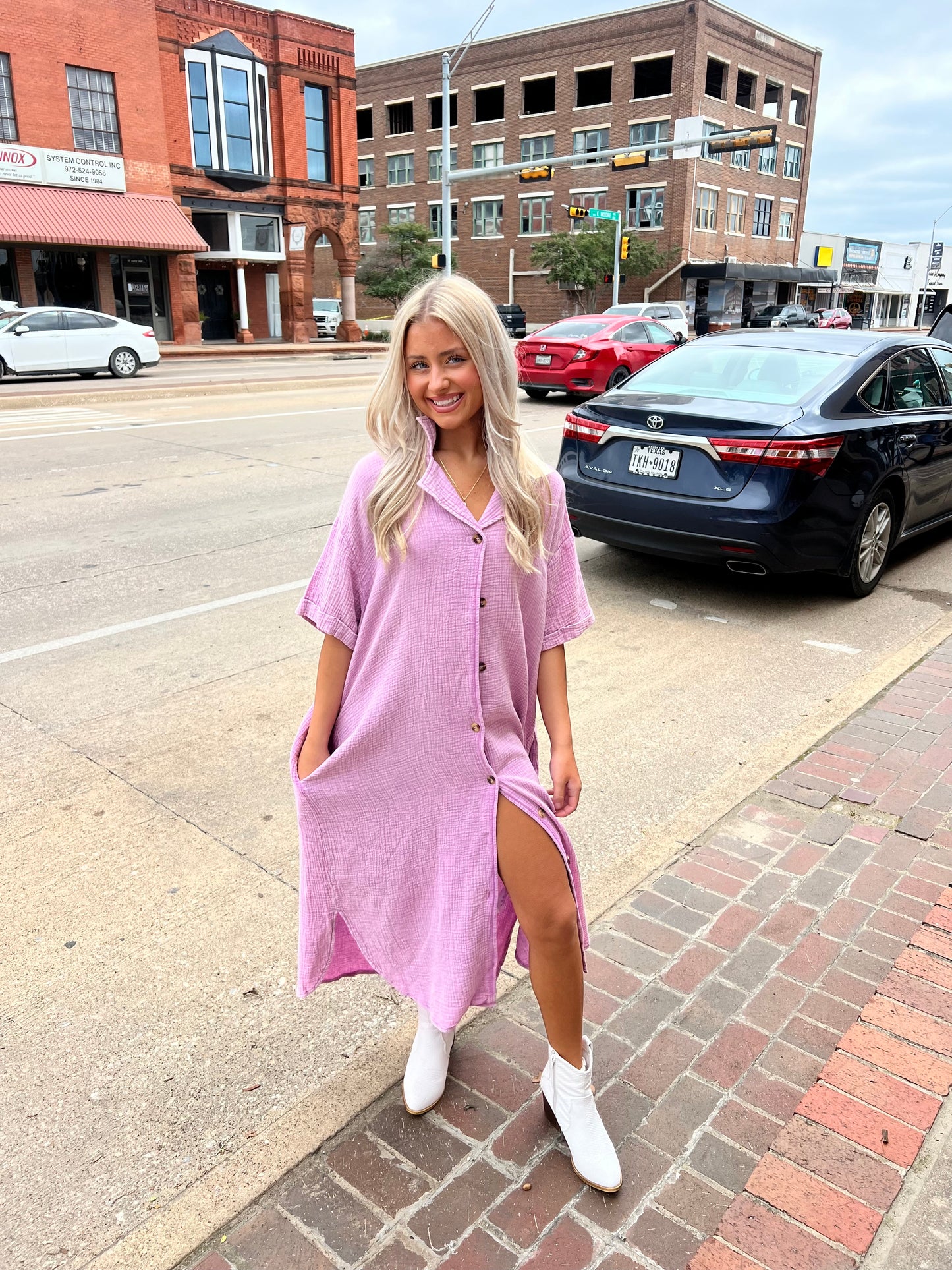 Lavender Cotton Gauze Dress
