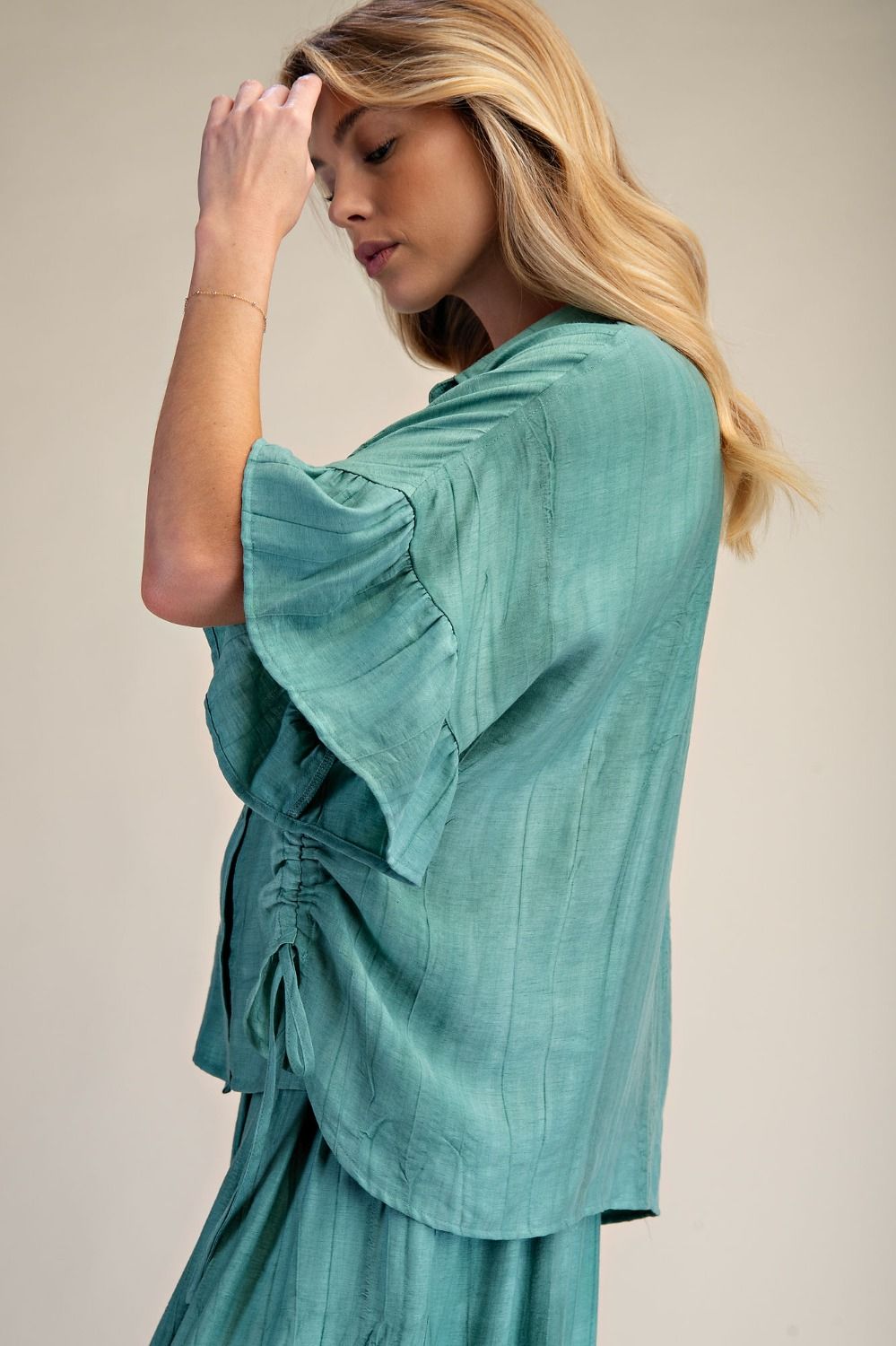 EASEL ATLANTIS TEXTURED PALAZZO PANTS SET