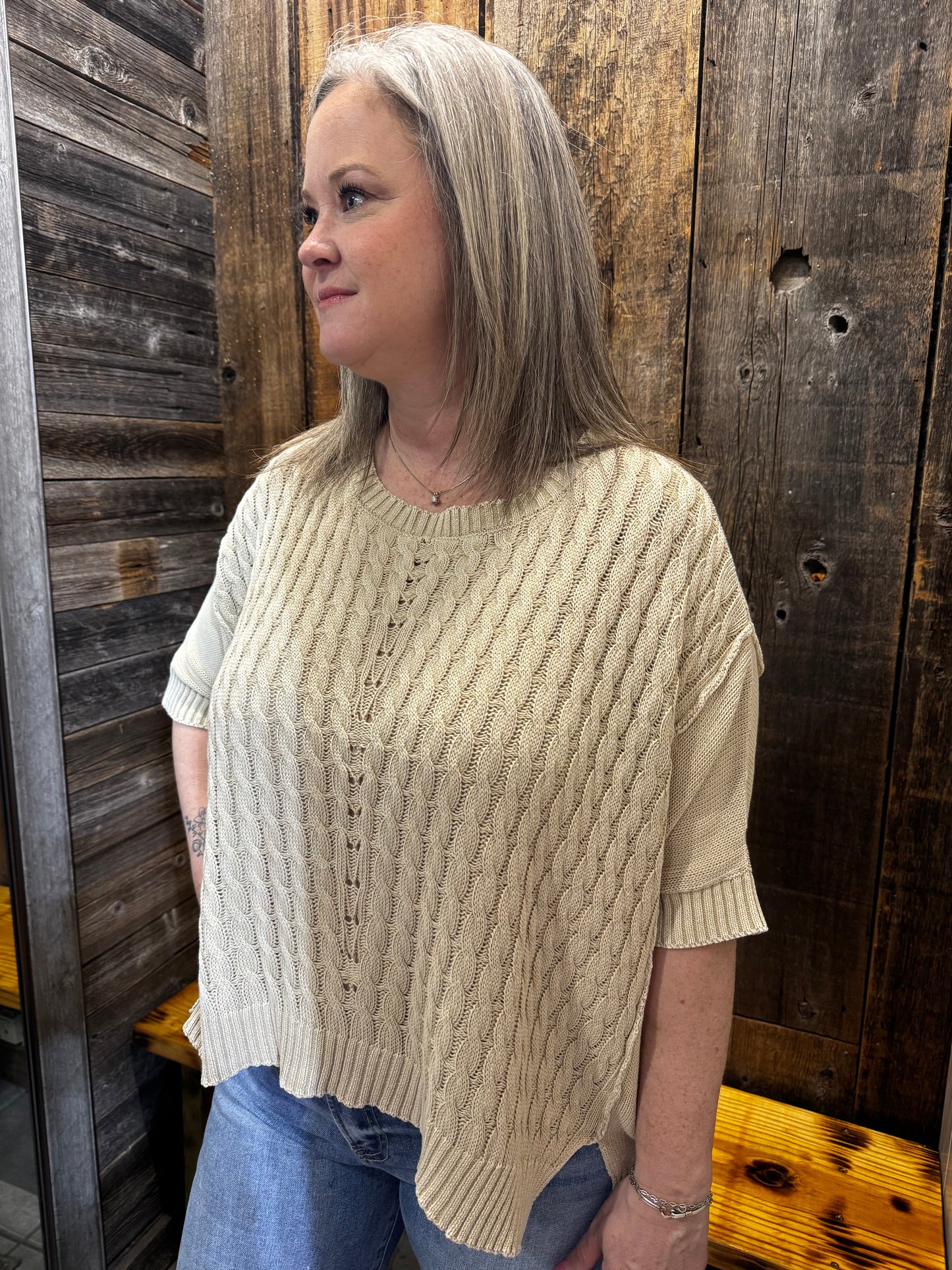 Kerri Khaki Mineral Wash Sweater