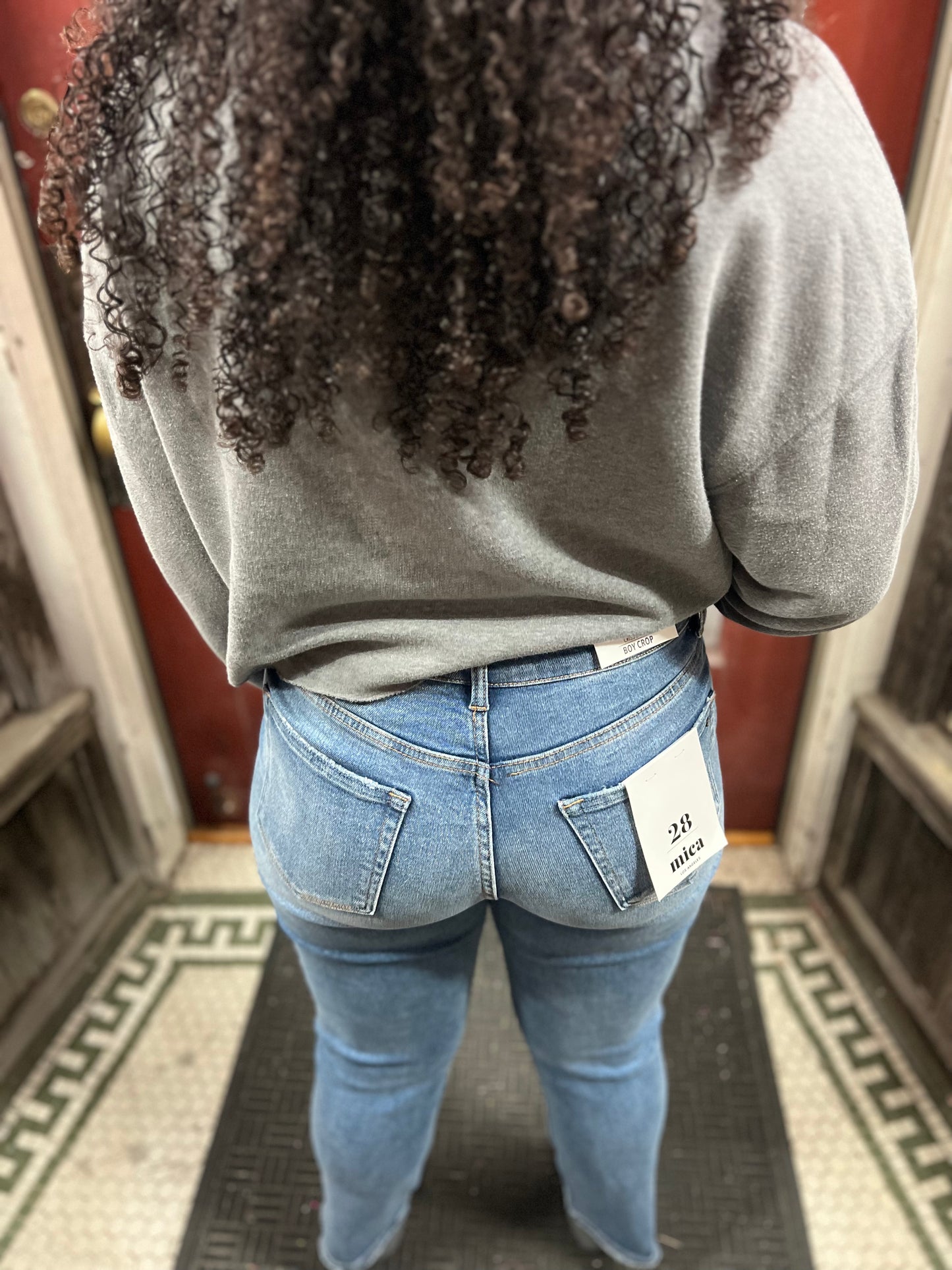 Boyfriend Criss Cross Crop Jeans