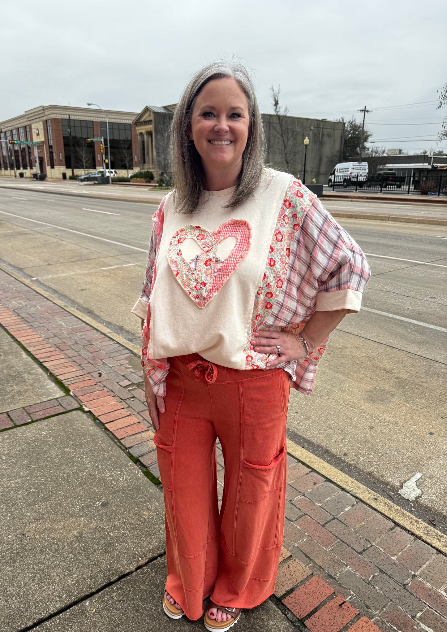 Mix Print Heart Top