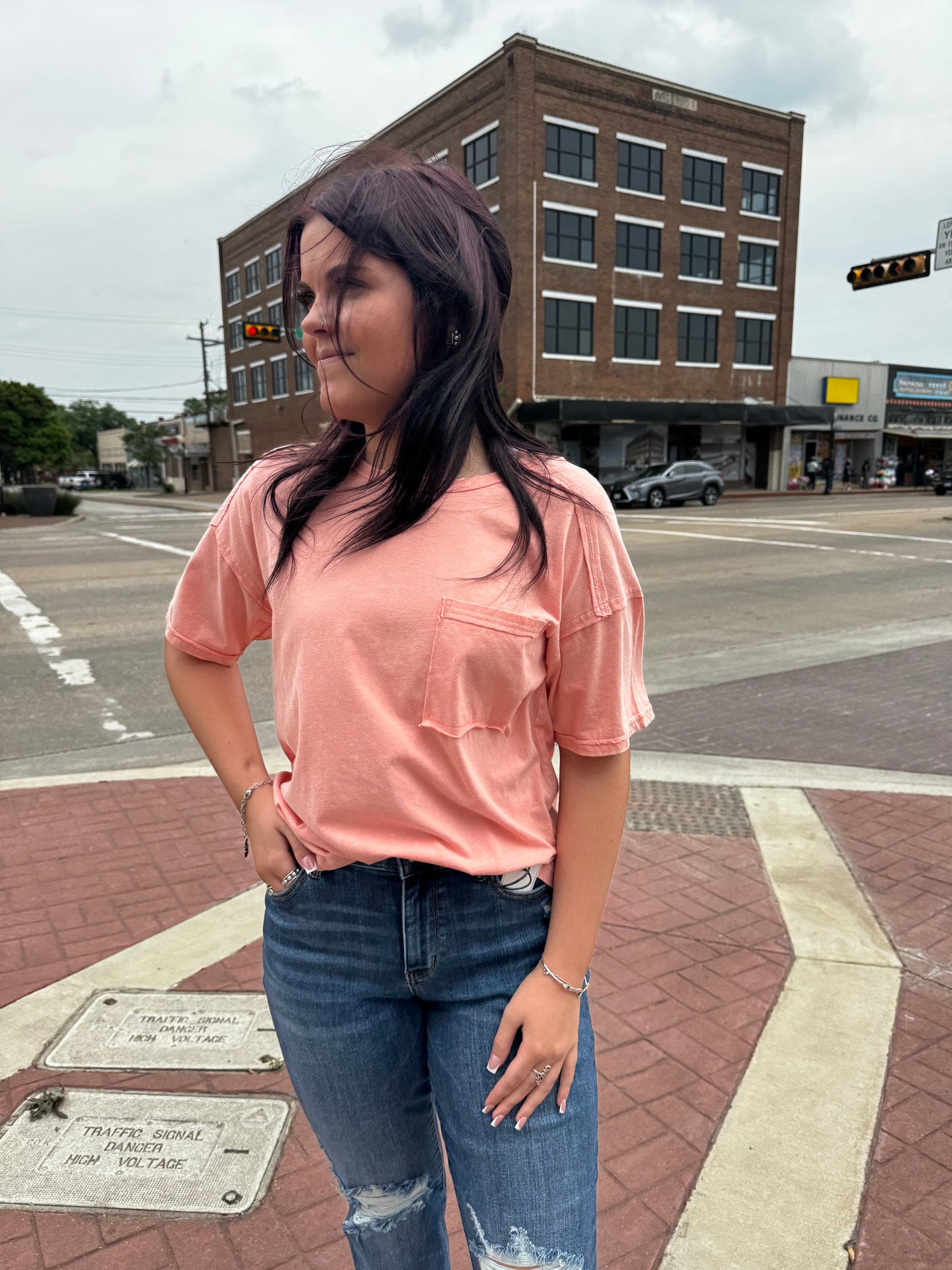 Keara Peach Tee