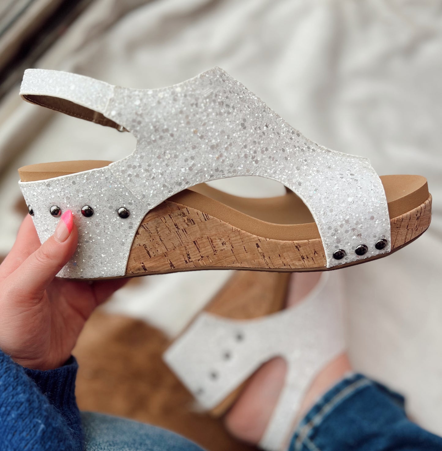 Corkys White Glitter Carley