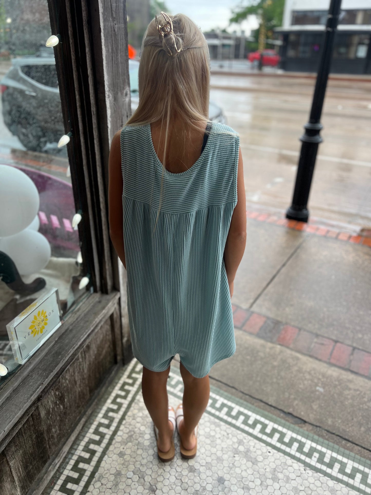 Tilly Textured Mint Romper