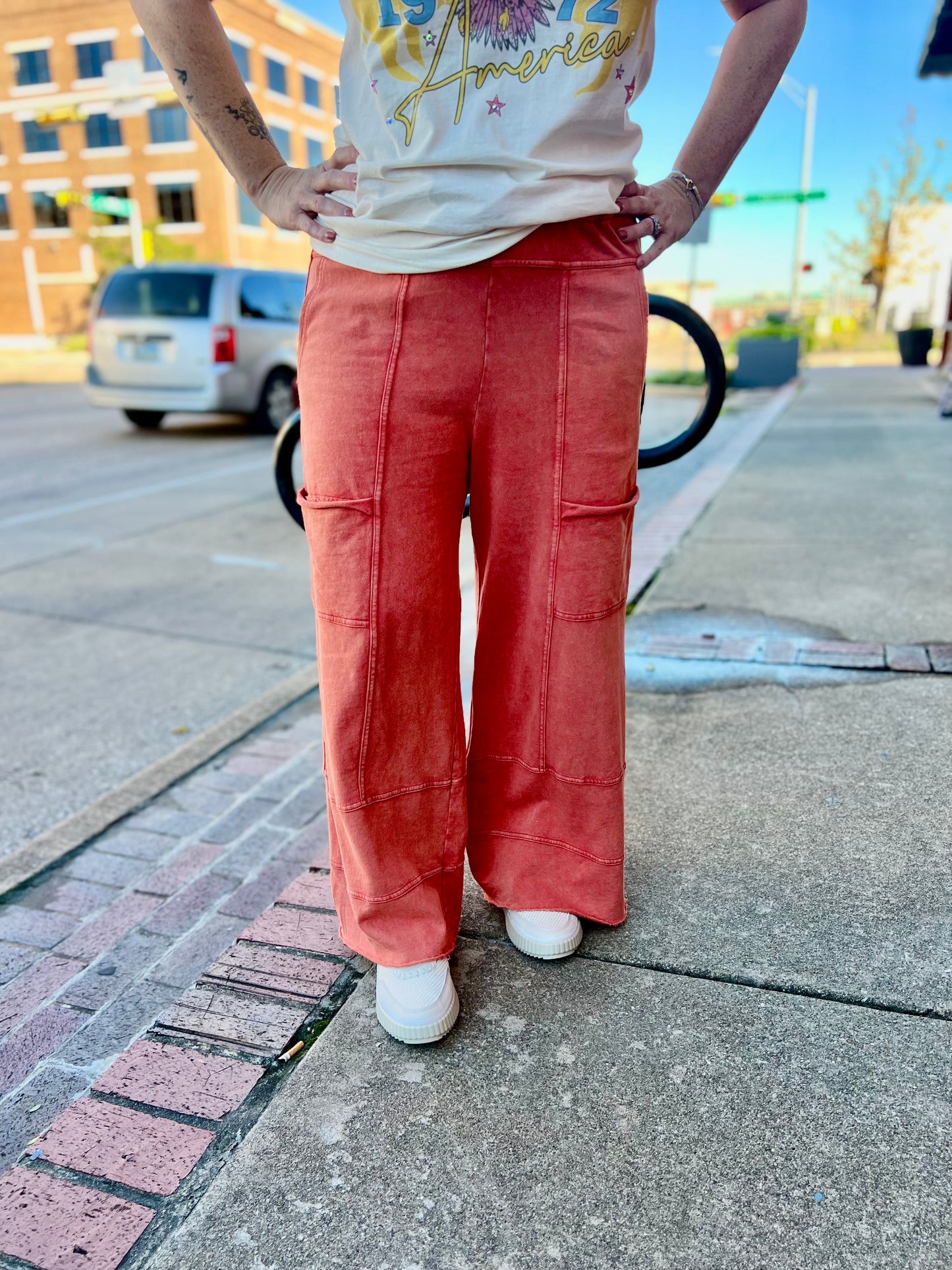 Terracotta Terry Knit Pants