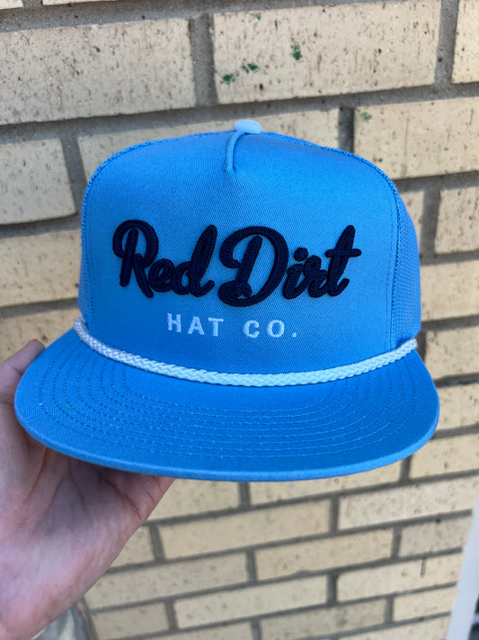 Red Dirt Cowboy Bill Light Blue White Rope Hat