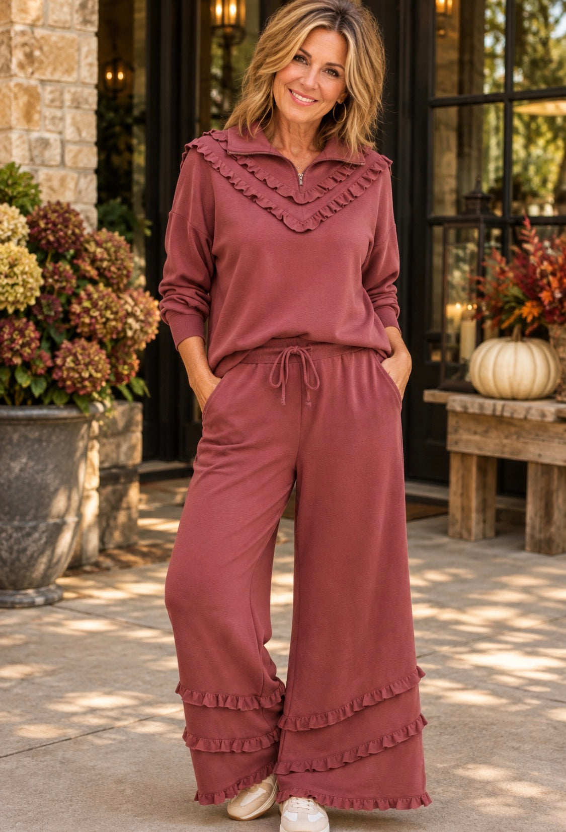 SIENNA RUFFLES LUXEKNIT TOP SET