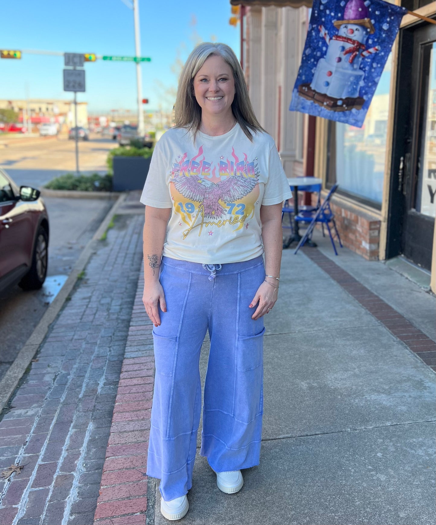 Misty Blue Terry Knit Pants