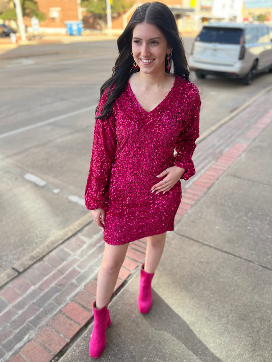 Taylor Pink Sequin Dress