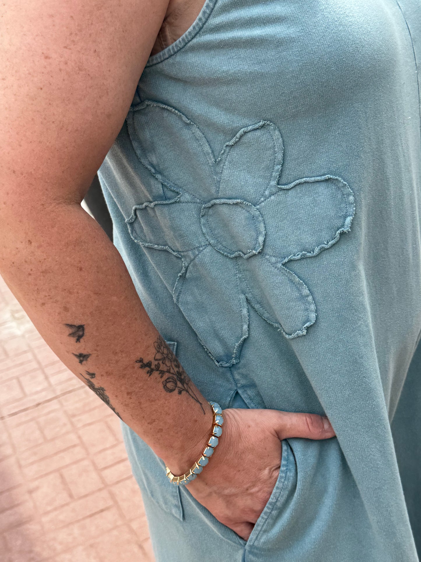 Rosa Dusty Blue Mineral Wash Jumper