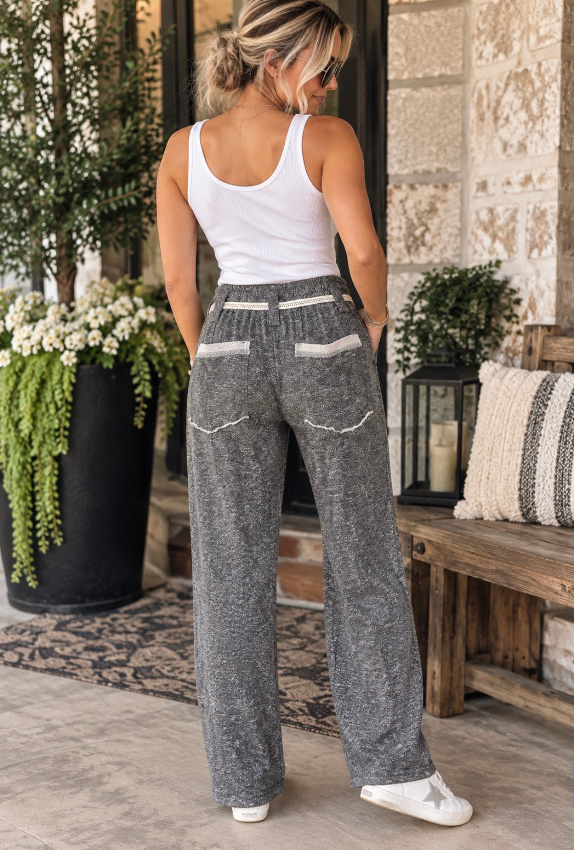 Grey Knit Terry Pants