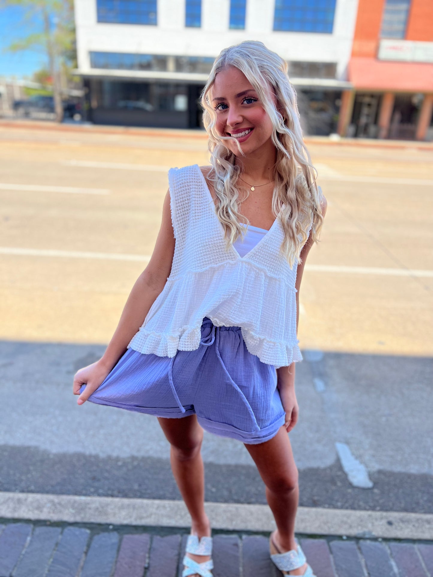 Sophie Periwinkle Shorts