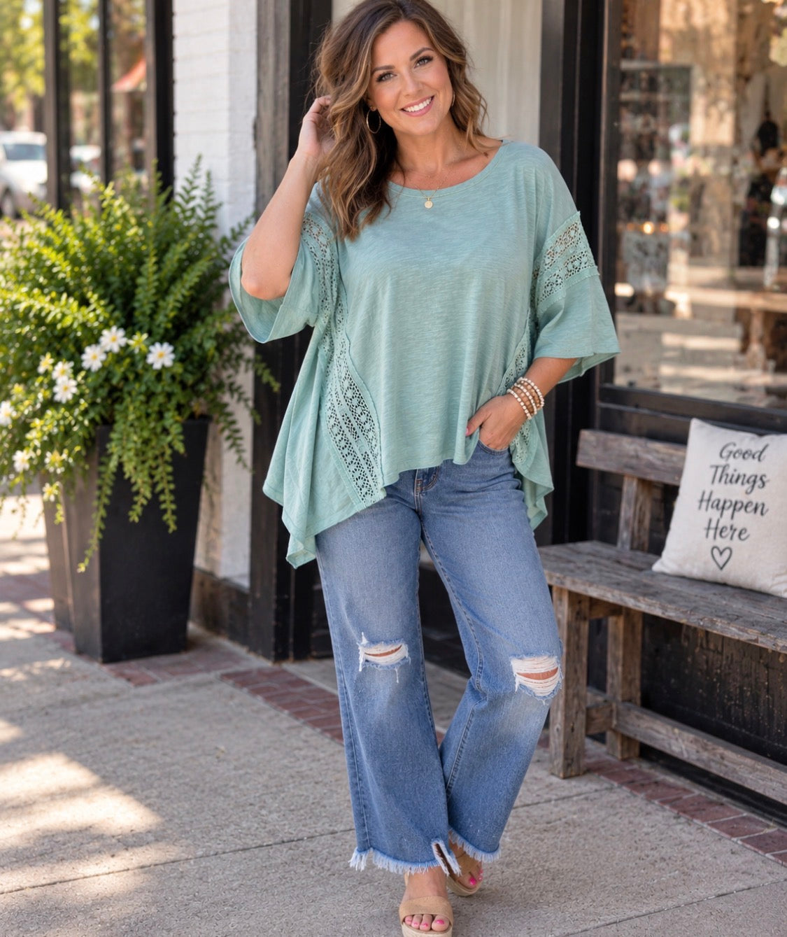 Mantaray Mint Top