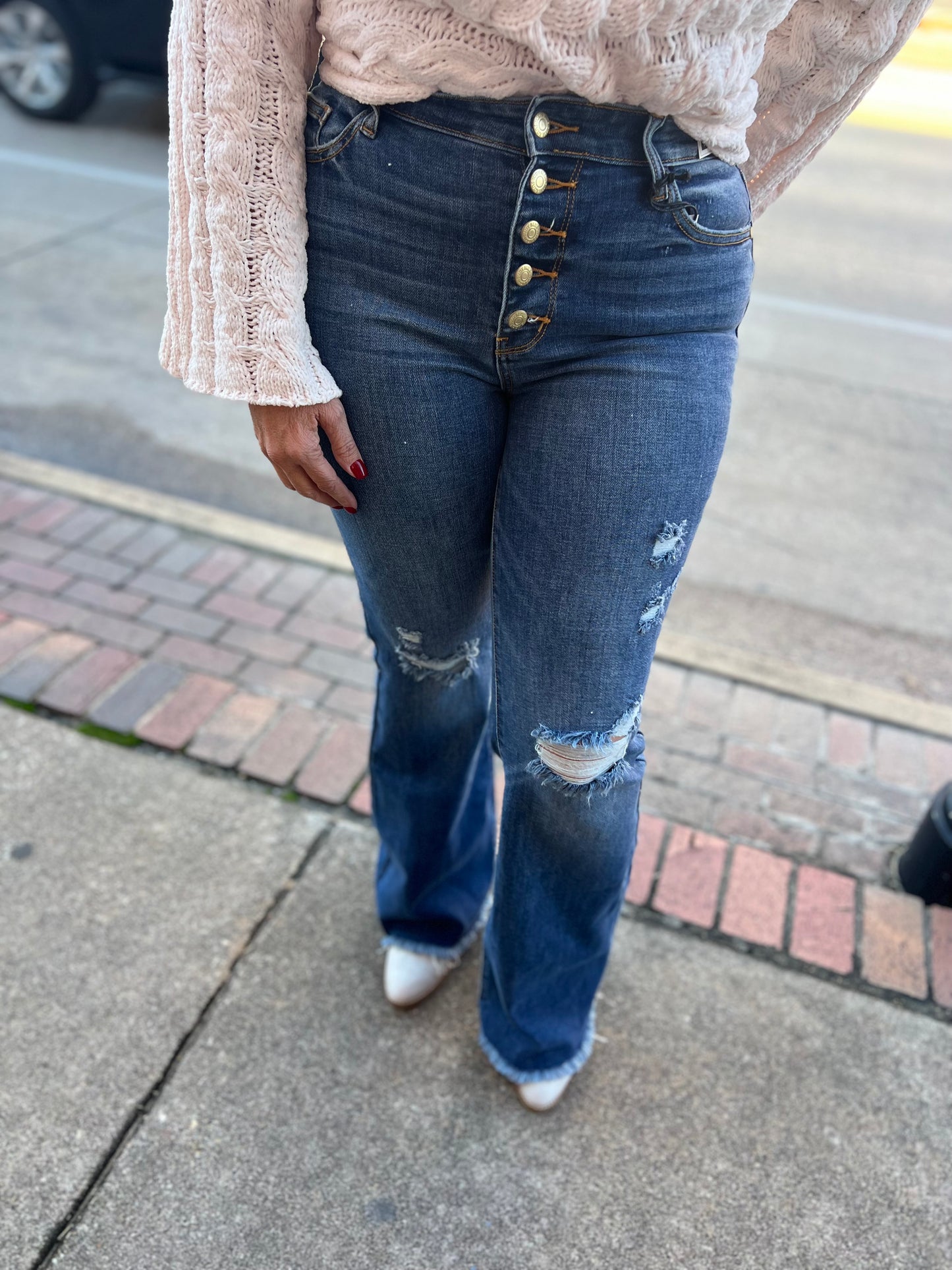 Judy Blue Alicia Distressed Flares