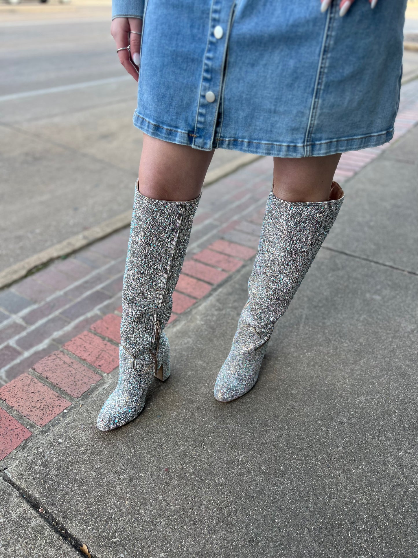 Corkys Stunning Clear Rhinestone Boots