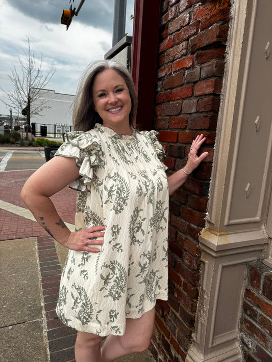 Day In Paris Olive Dress