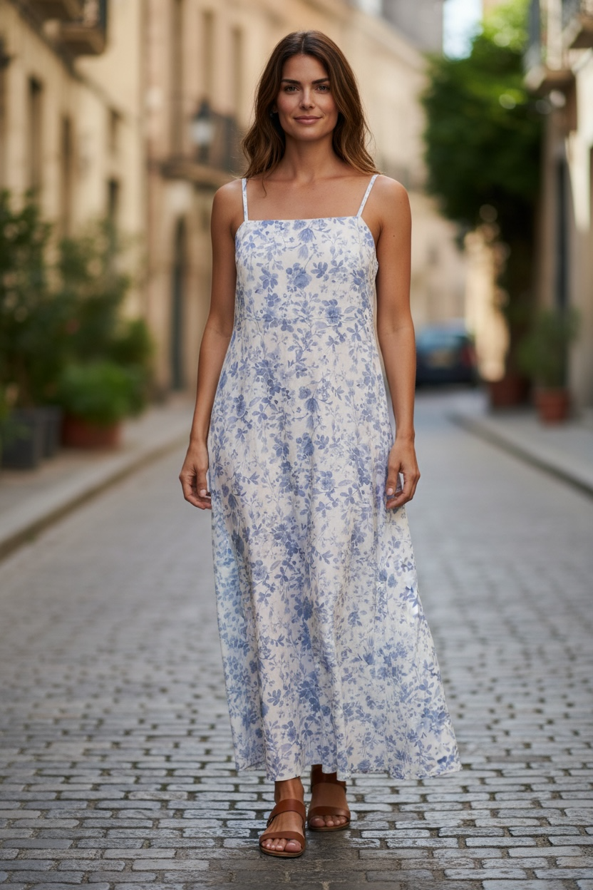 BROOKLYN BLUE FLOWER DRESS