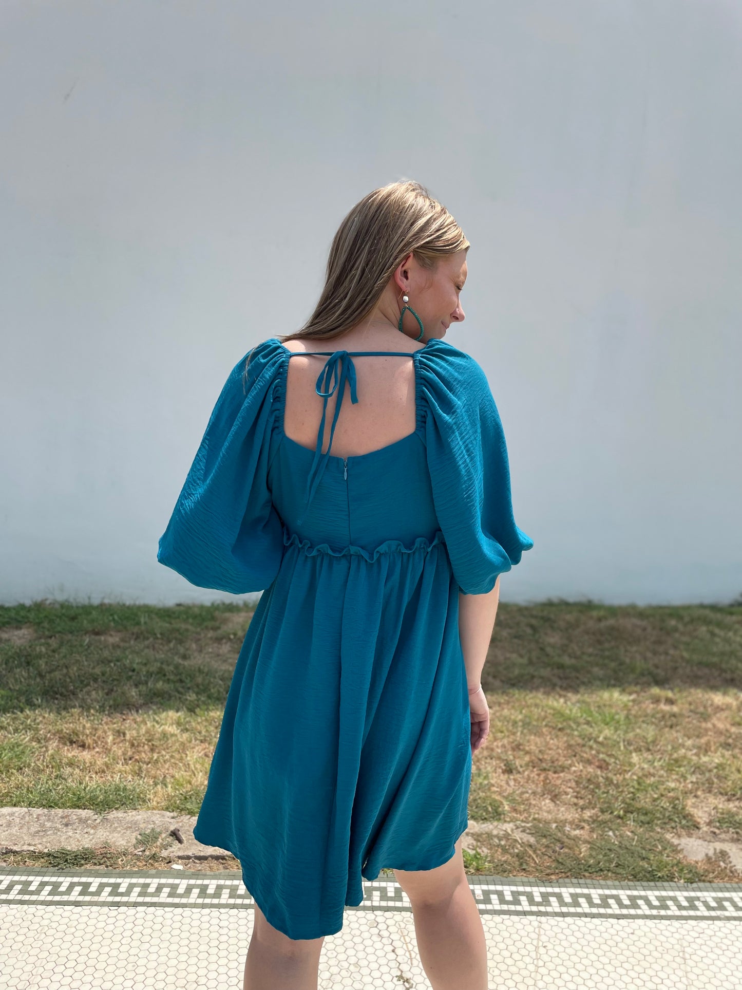 Della Teal Dress