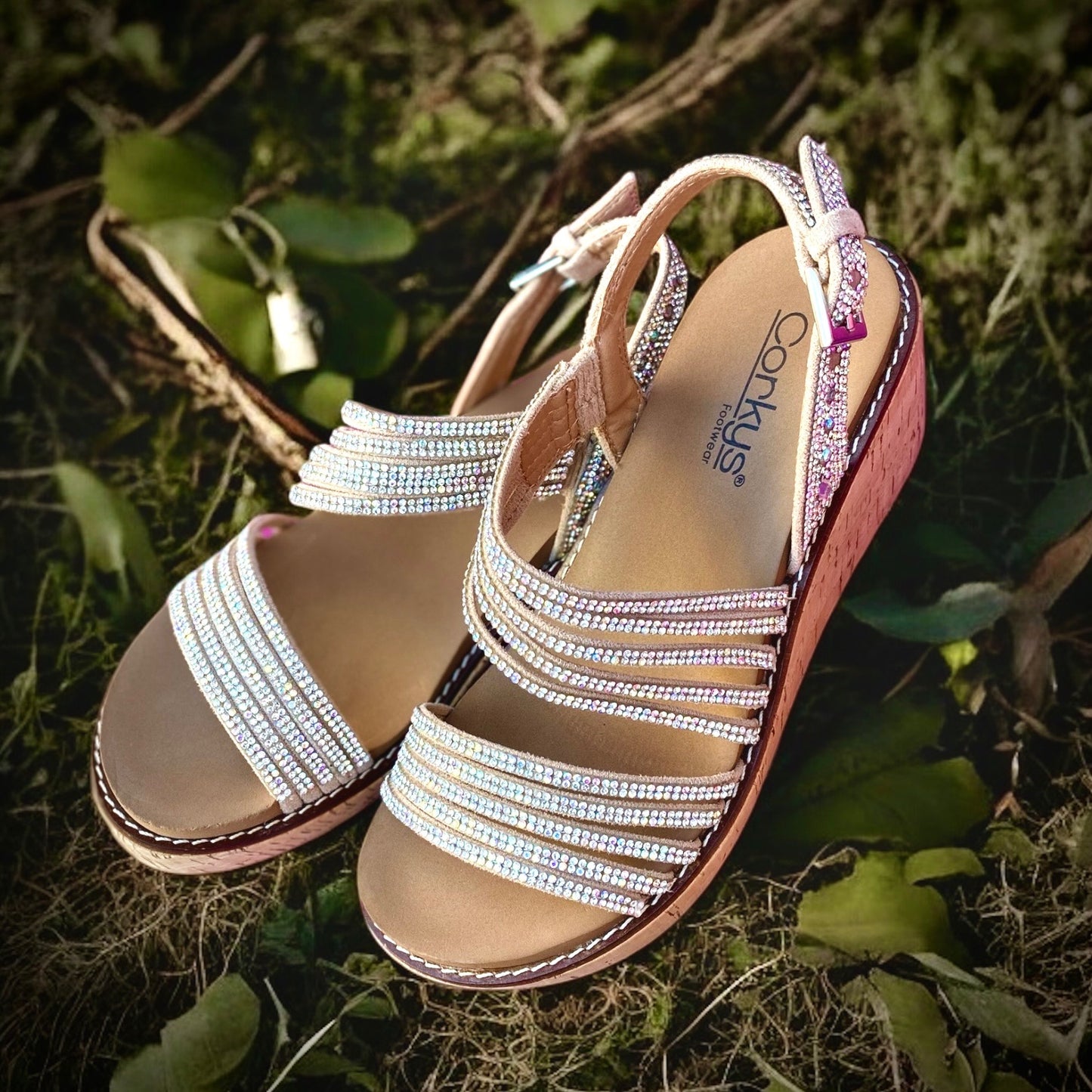 CORKYS RHINESTONE ABOUT LAST NIGHT WEDGES