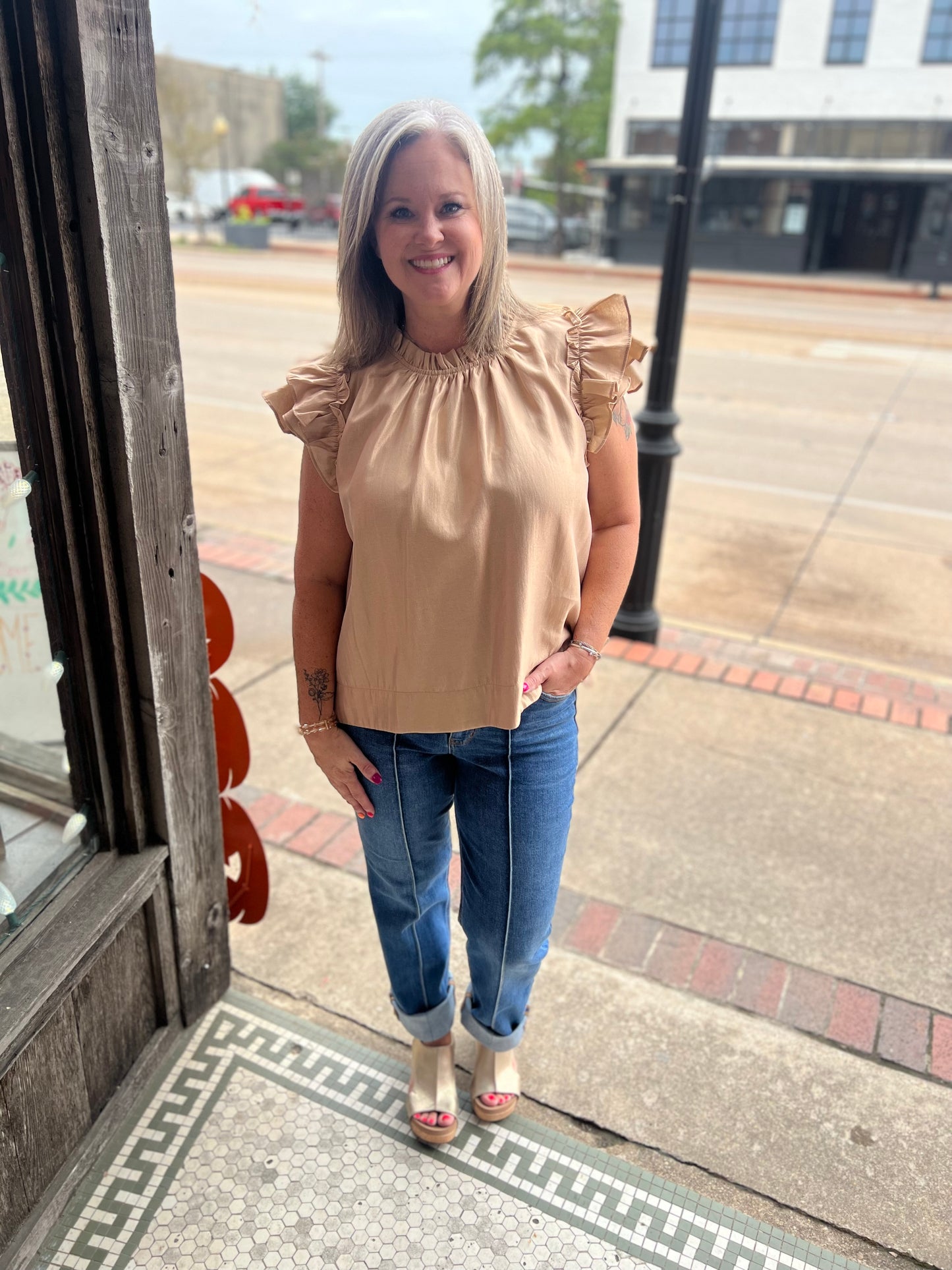 Judy Blue Trina Straight Fit Cuffed Jeans