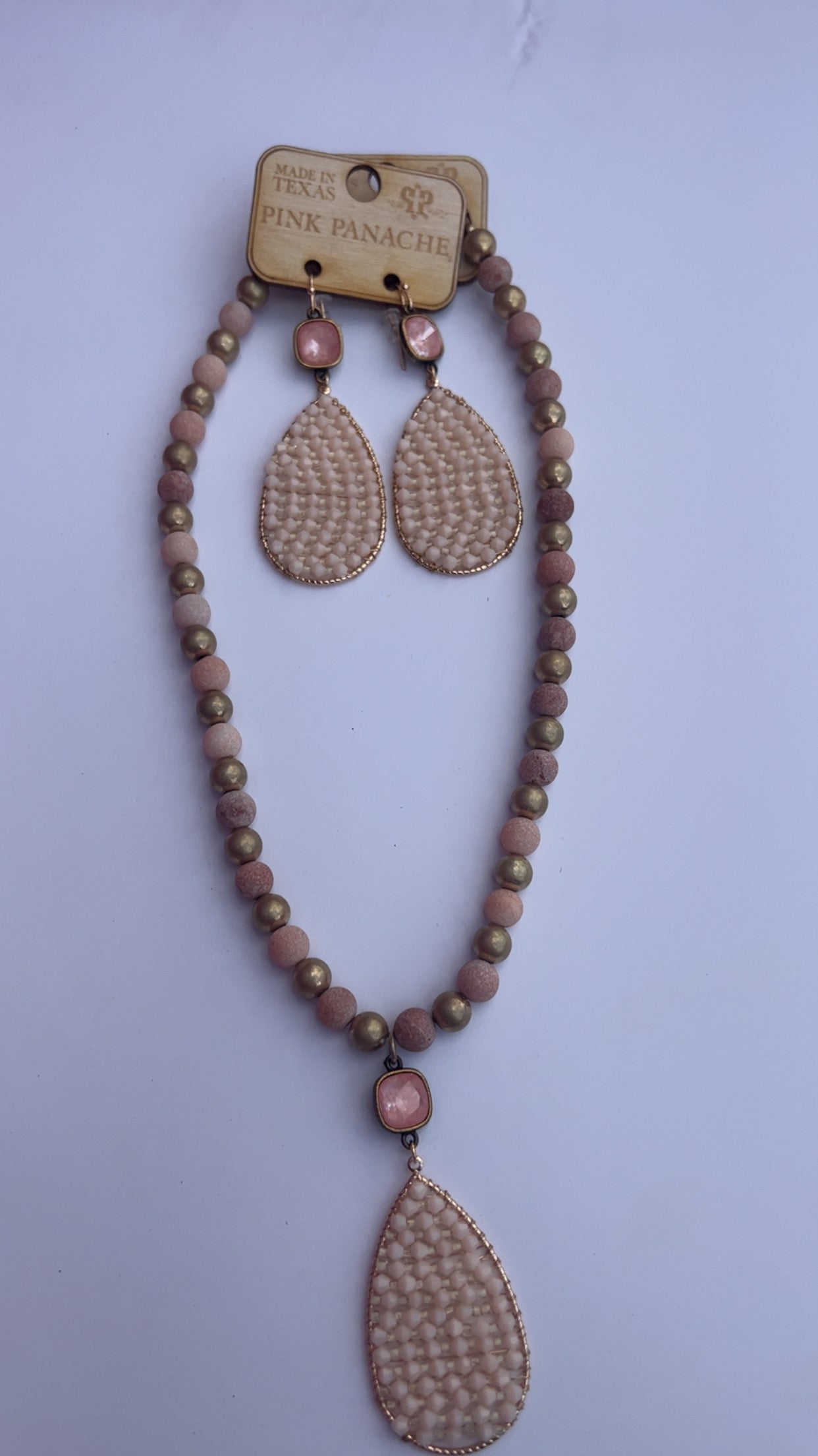 Pink Panache Peach Drop Necklace