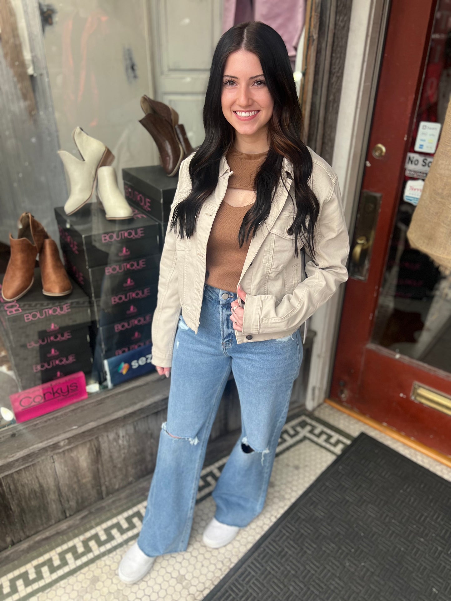 Mica Sand Stretch denim Jacket