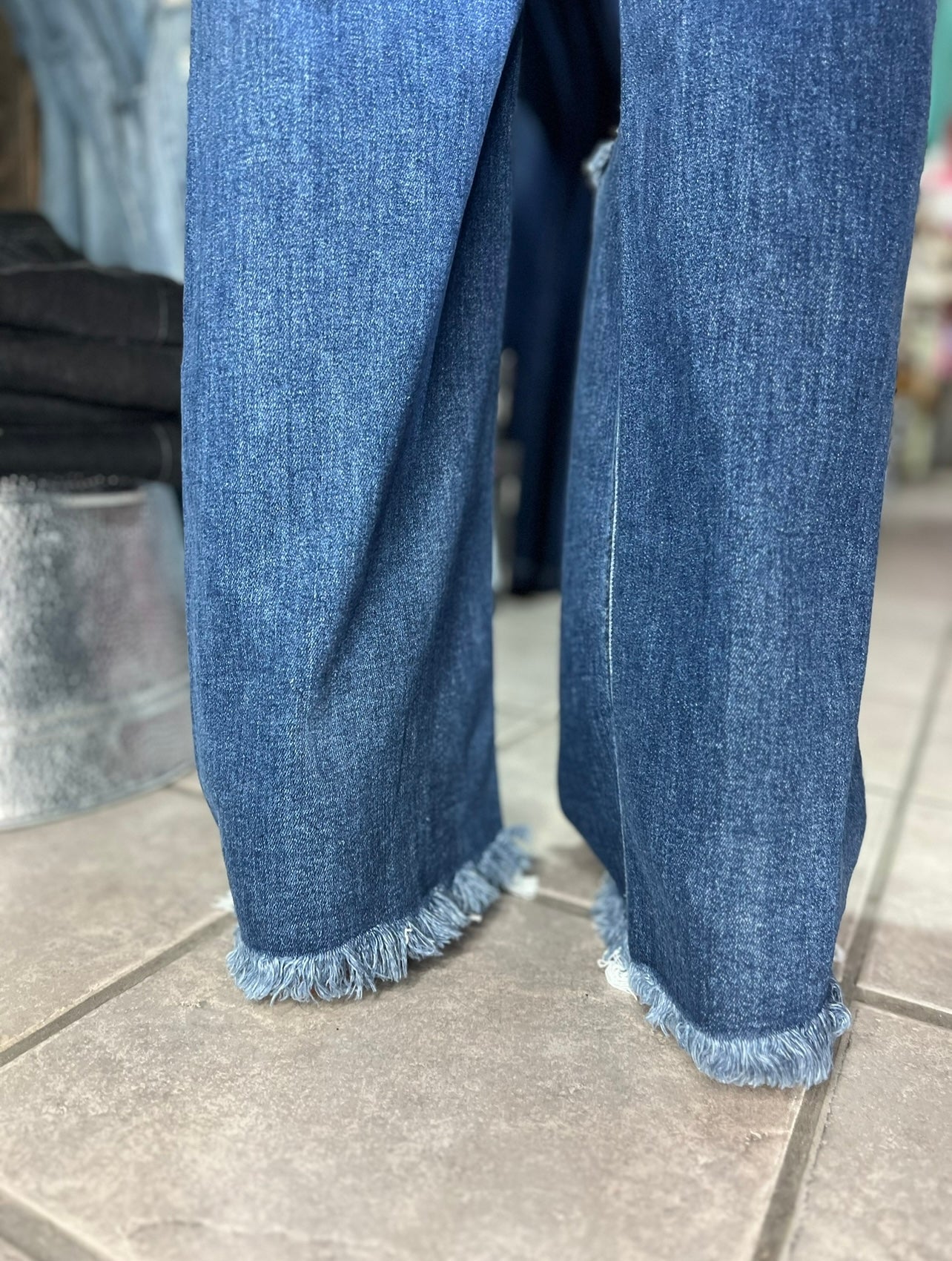 Risen Destroyed Wide Leg Jean