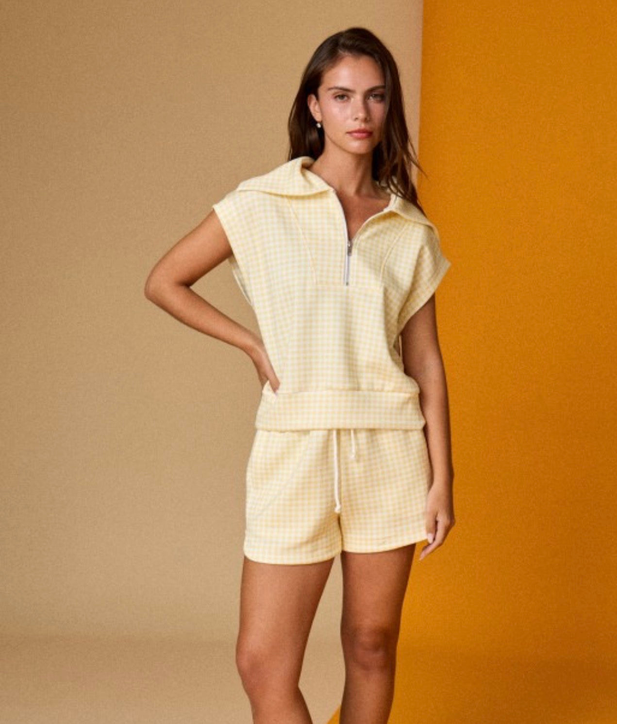Yellow Posh Gingham Set