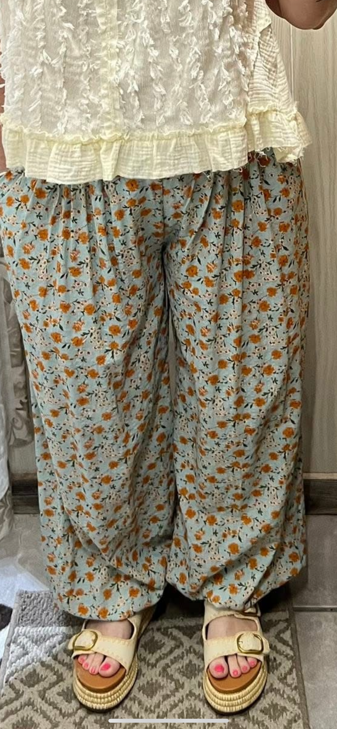 Floral Aqua Harem Pants