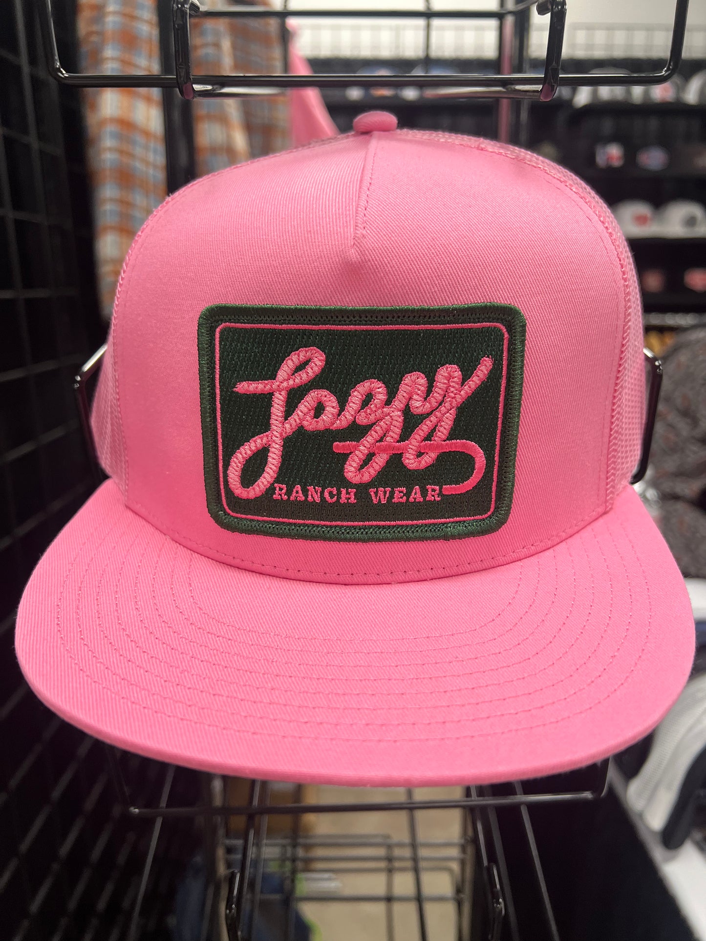 Lazy J Ranch Pink Green Breakaway Patch Hat