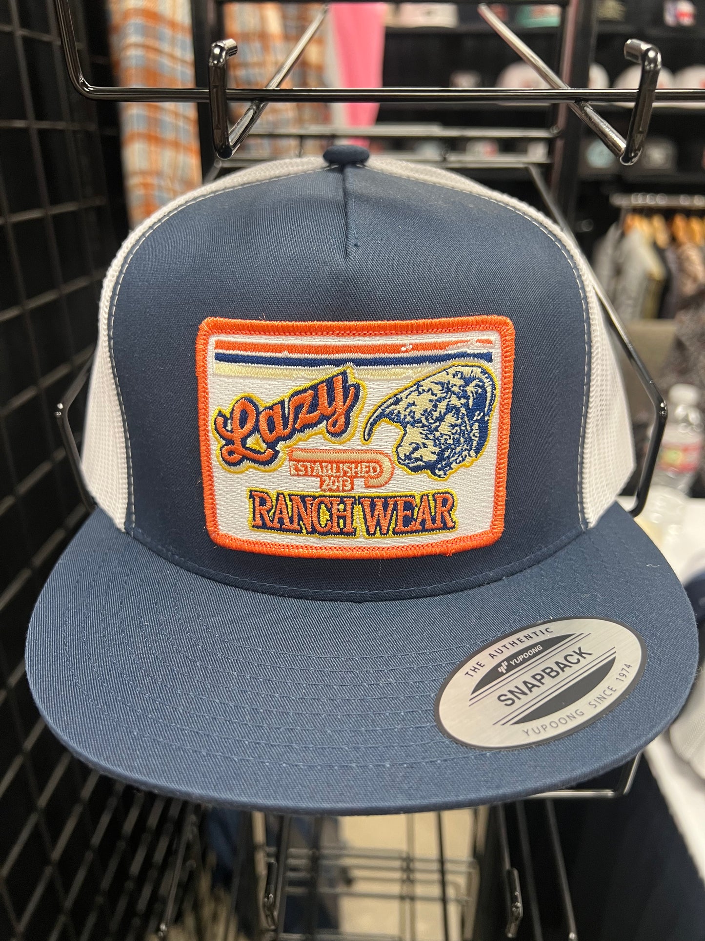 Lazy J Ranch Navy & White Retro Ranch