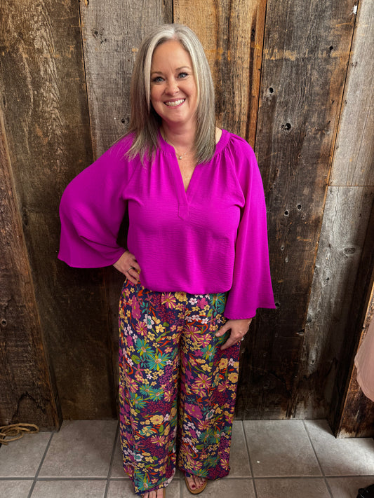 Purple Wing Sleeve Top