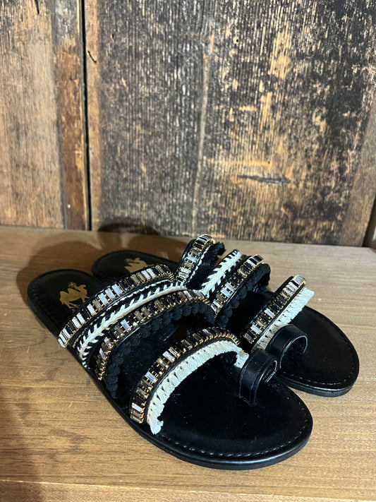 Camel Threads Jet Black Sandals