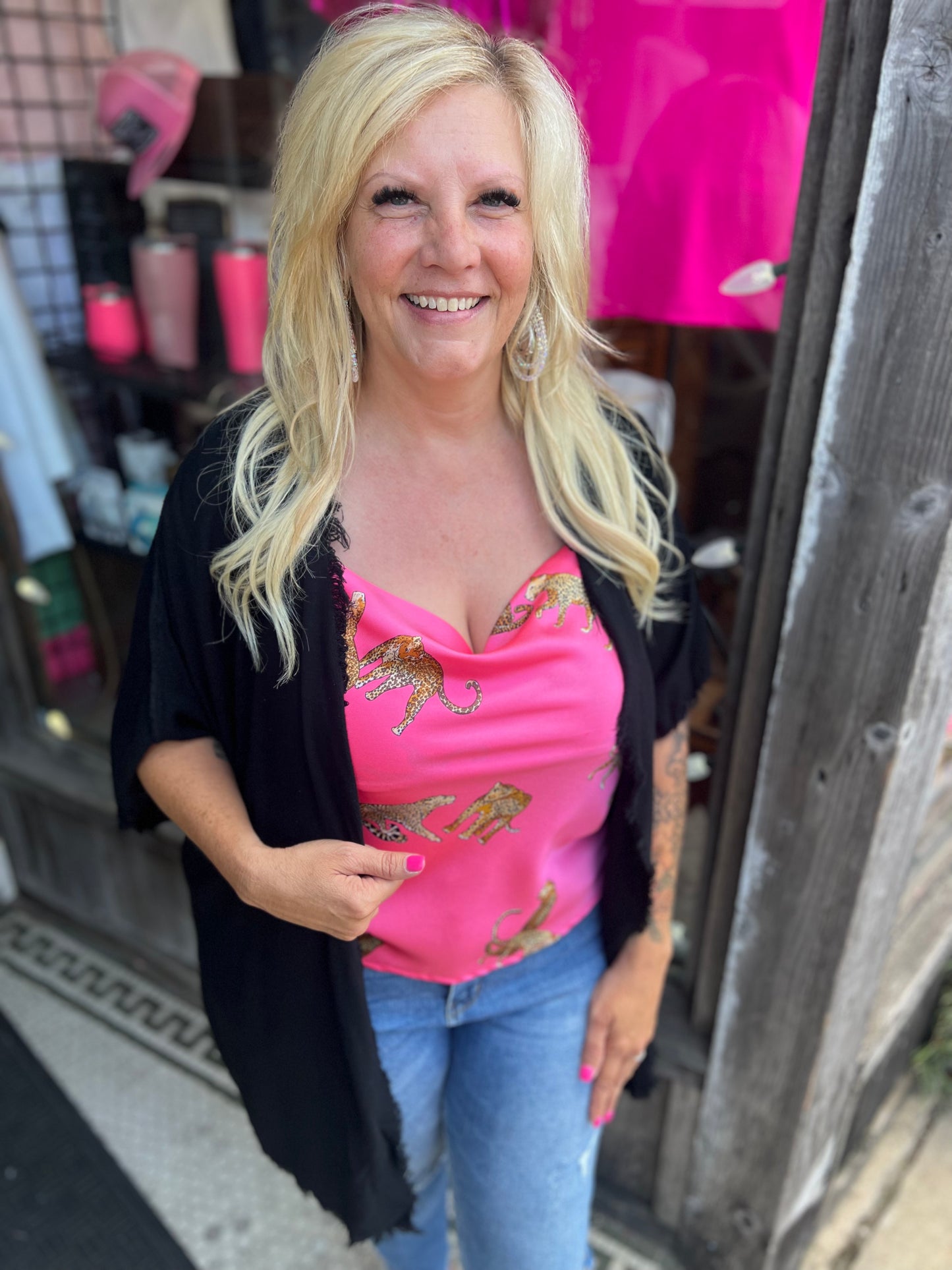 Bohemian Fray Kimono Black