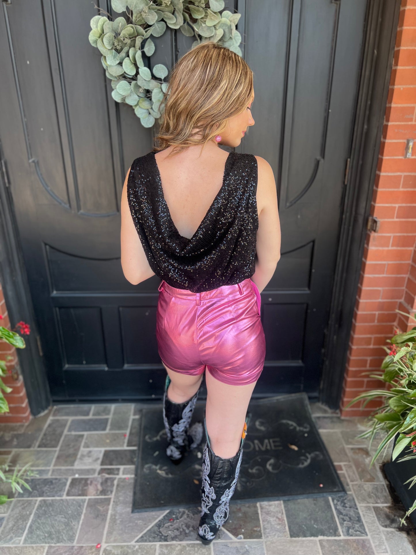 Rachel Black Sequin BodySuit