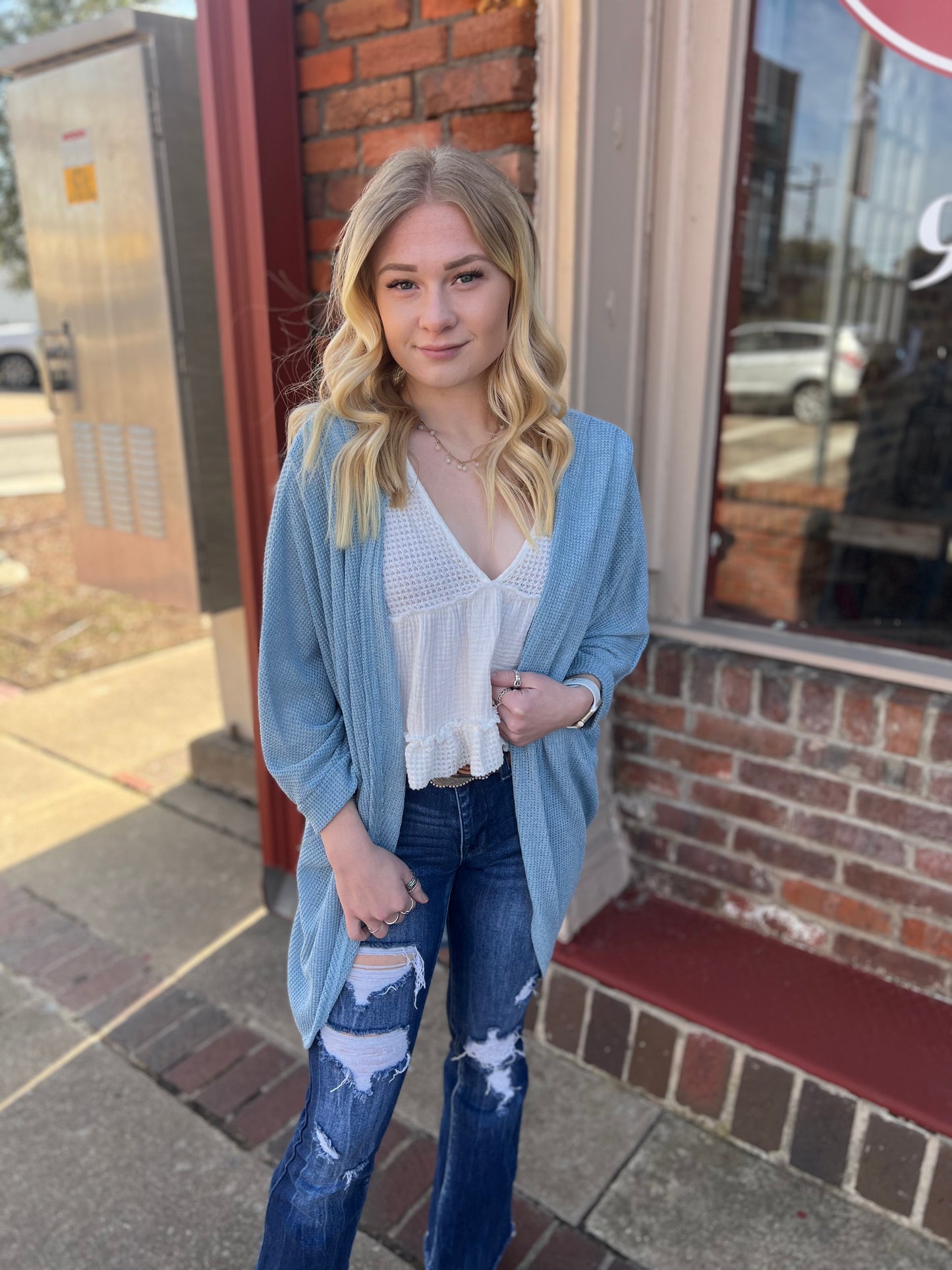 Pastel Blue Dolman Cardigan UI